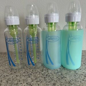 Dr. Brown's Glass Baby Bottles with Silicone Sleeves